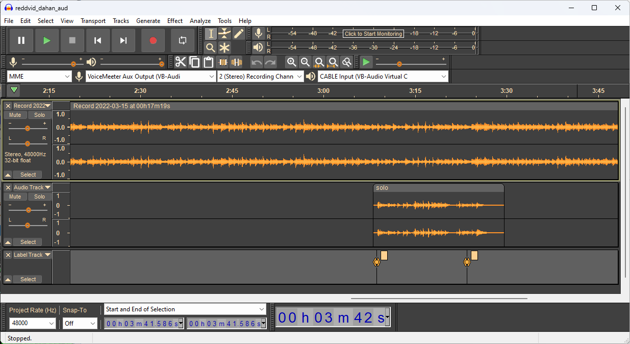 Audacity (Currently Editing Dahan)