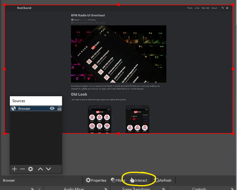 Browser Source Interact Button