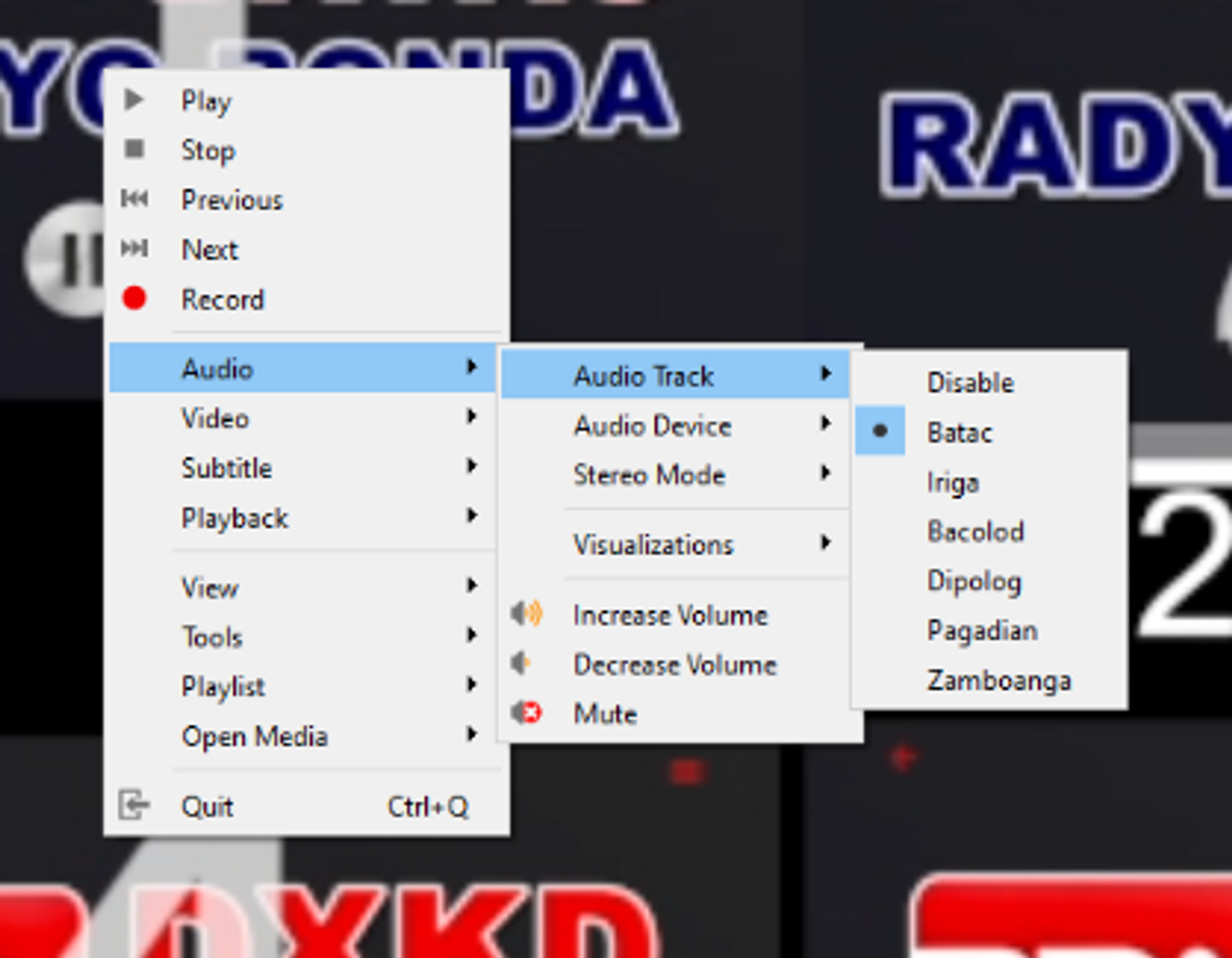 Changing Named Tracks in VLC